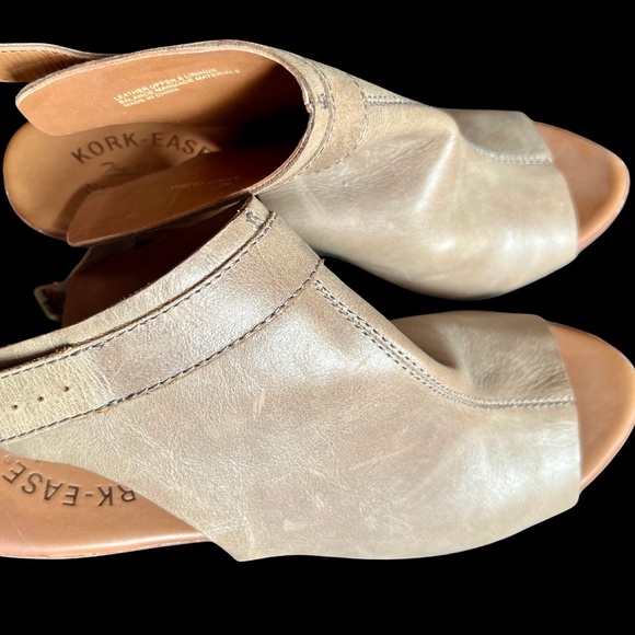 Barely worn Kork-Ease Berit Peep Toe Wedge Sandals | 9M | $25 - Picture 4 of 9